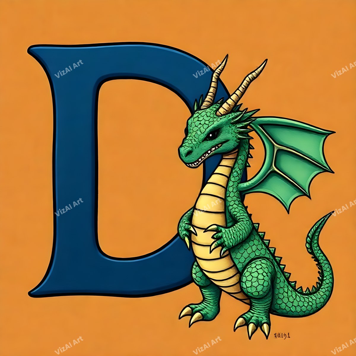 Dragon alphabet letter D