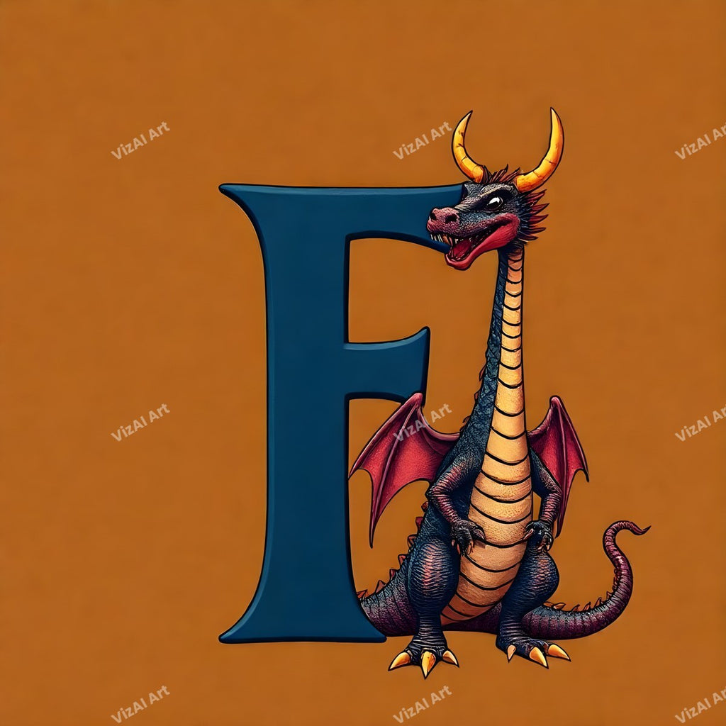 Dragon alphabet letter F