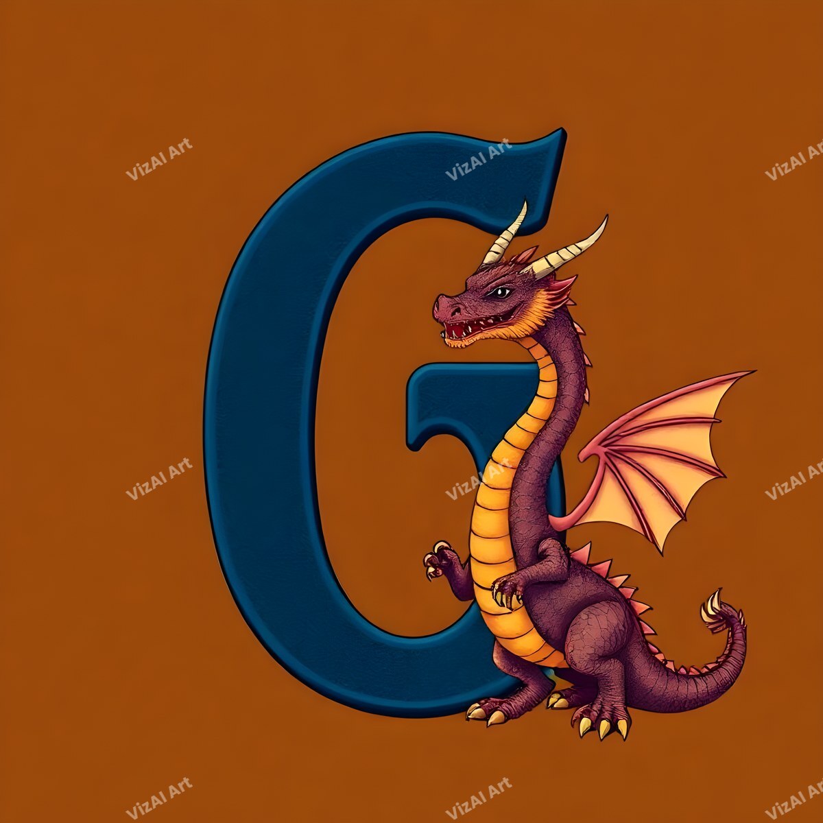 Dragon alphabet letter G