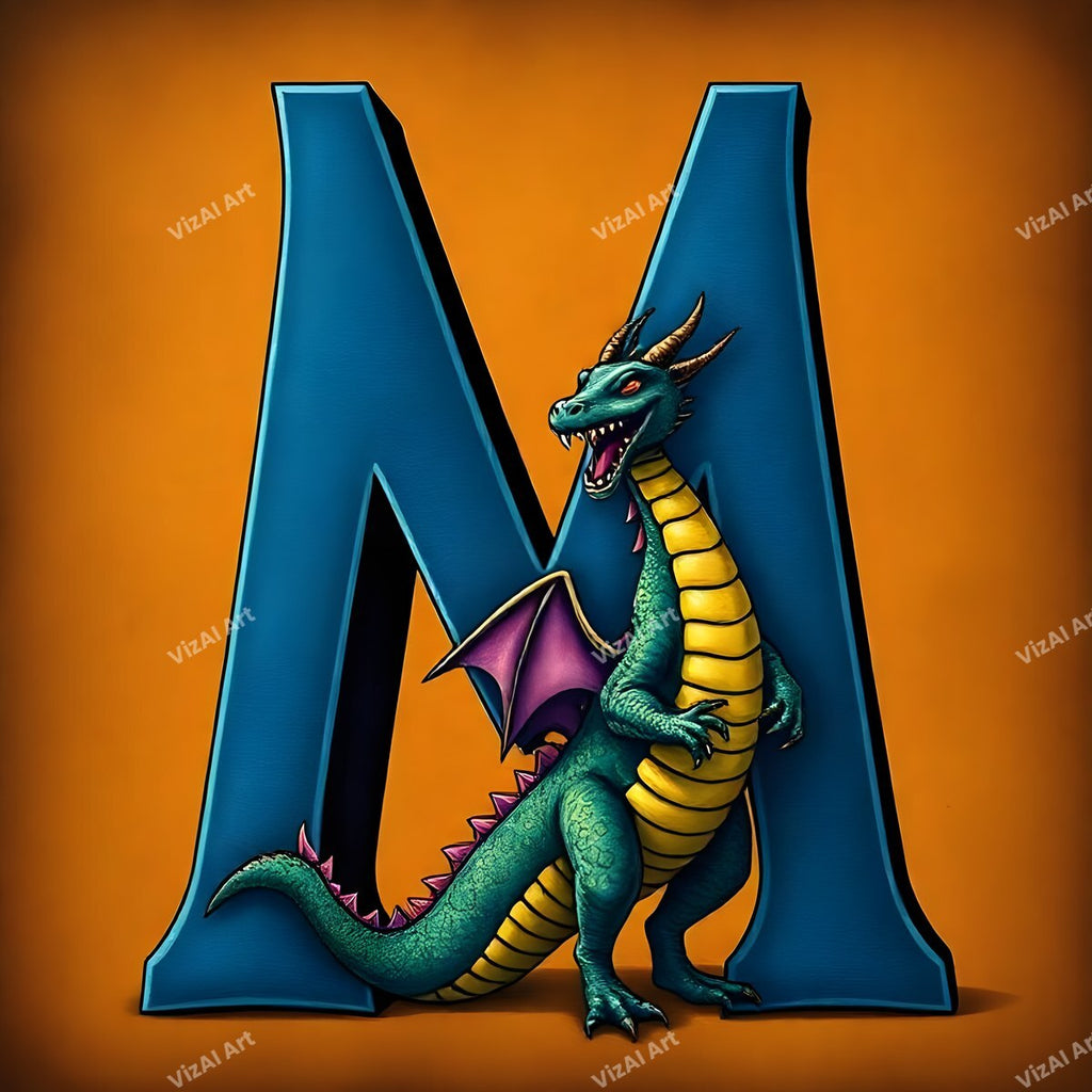 Dragon alphabet letter M