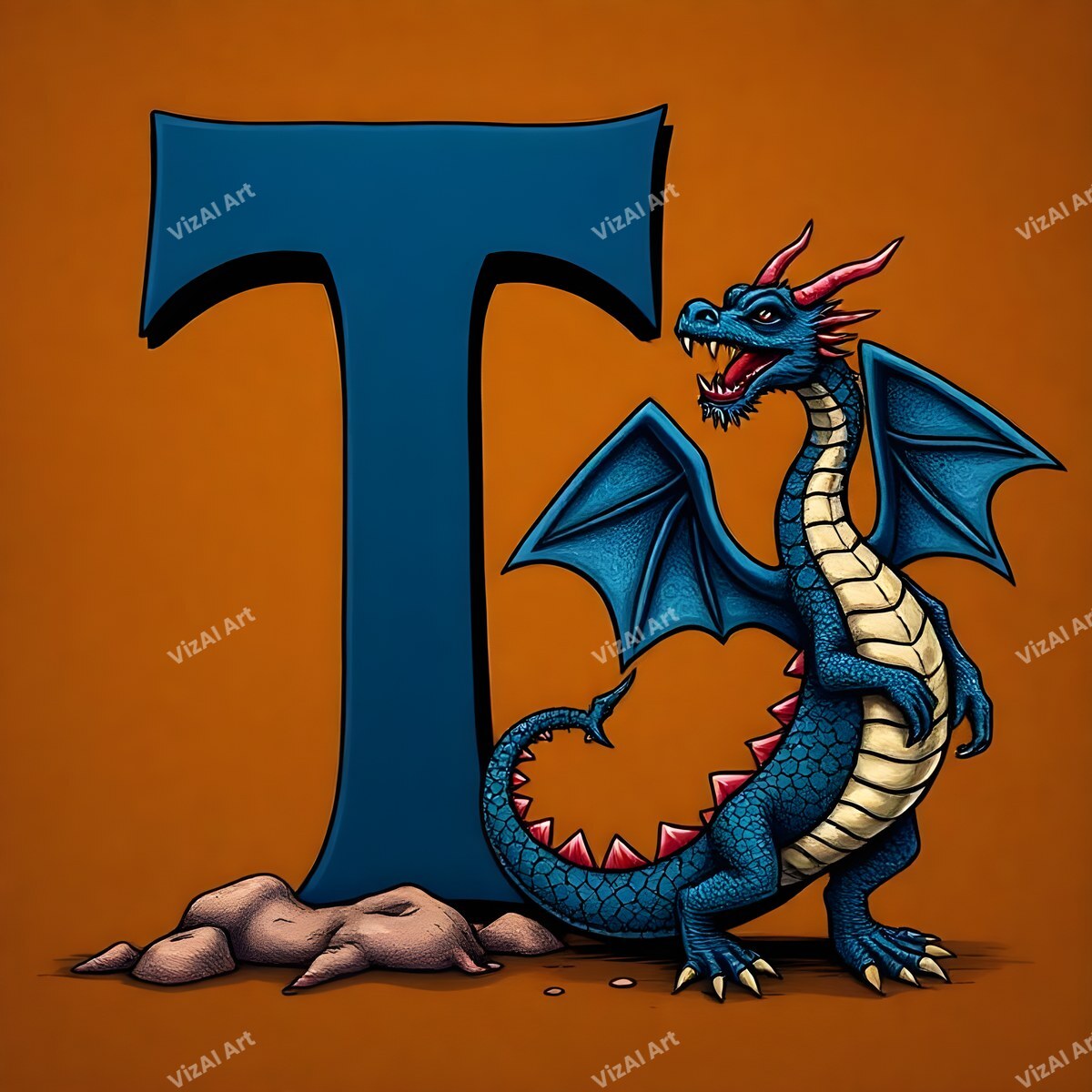 Dragon alphabet letter T