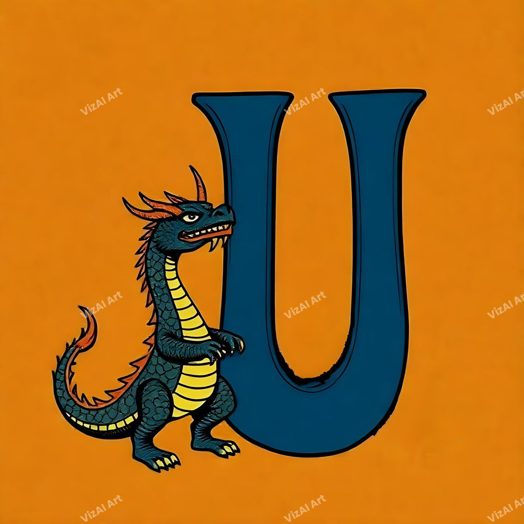 Dragon alphabet letter U