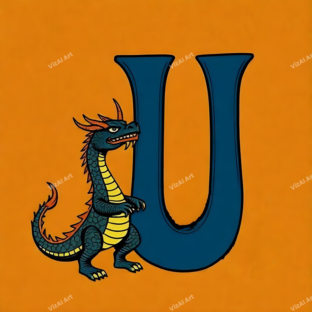 Dragon alphabet letter U