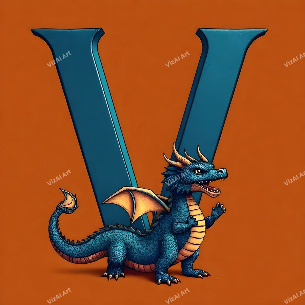 Dragon alphabet letter V