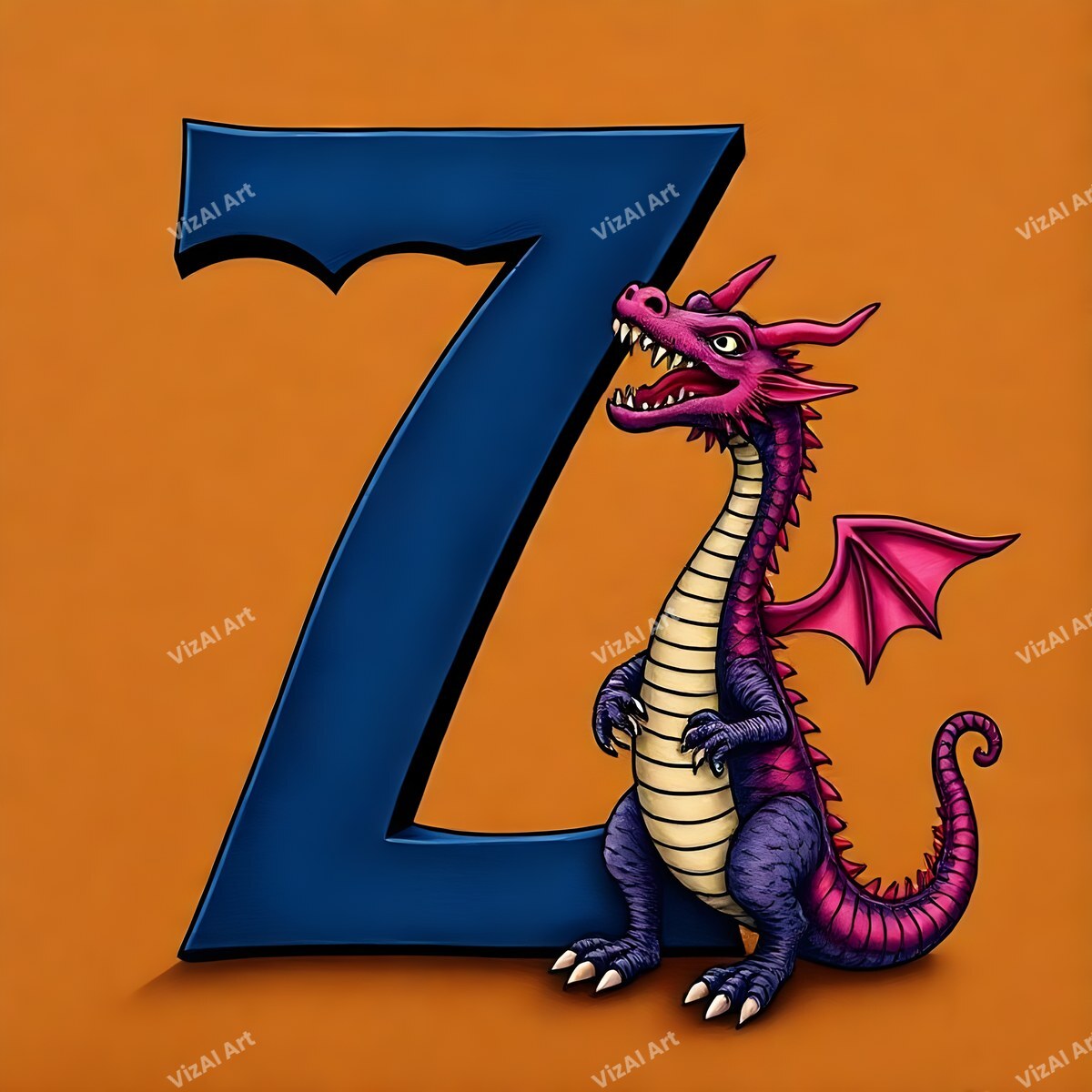 Dragon alphabet letter Z