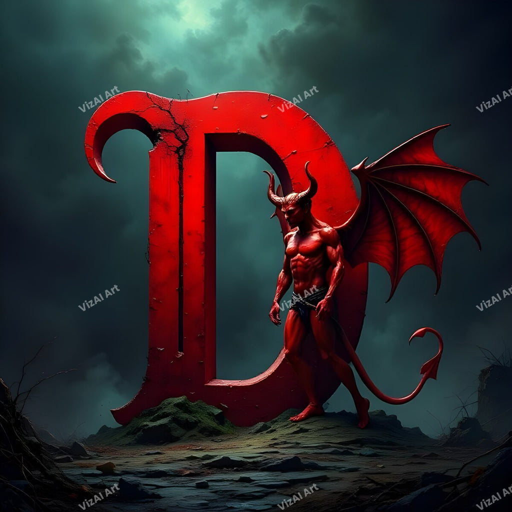 Devil 3 alphabet letter D