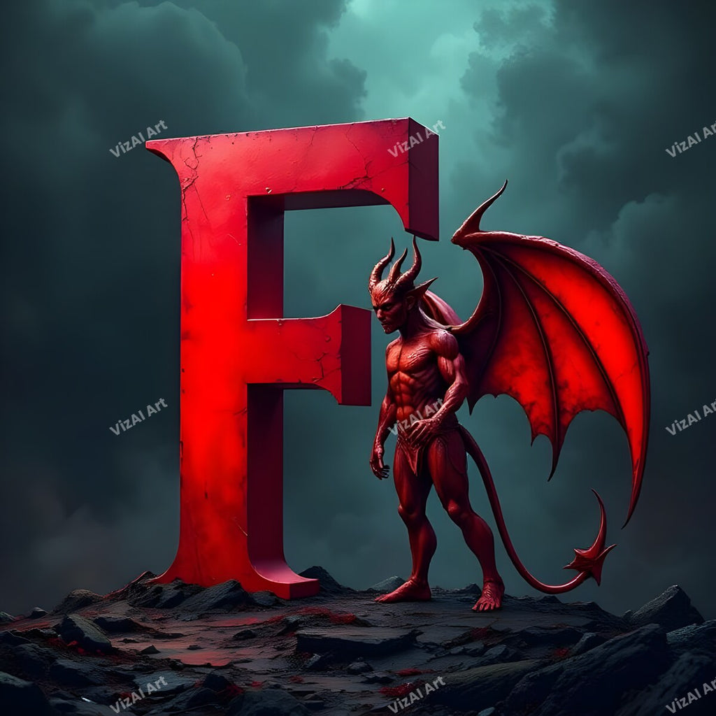 Devil 3 alphabet letter F