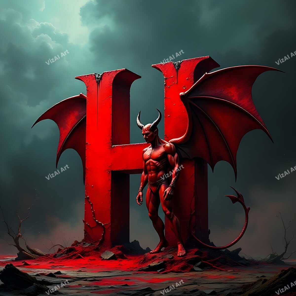 Devil 3 alphabet letter H