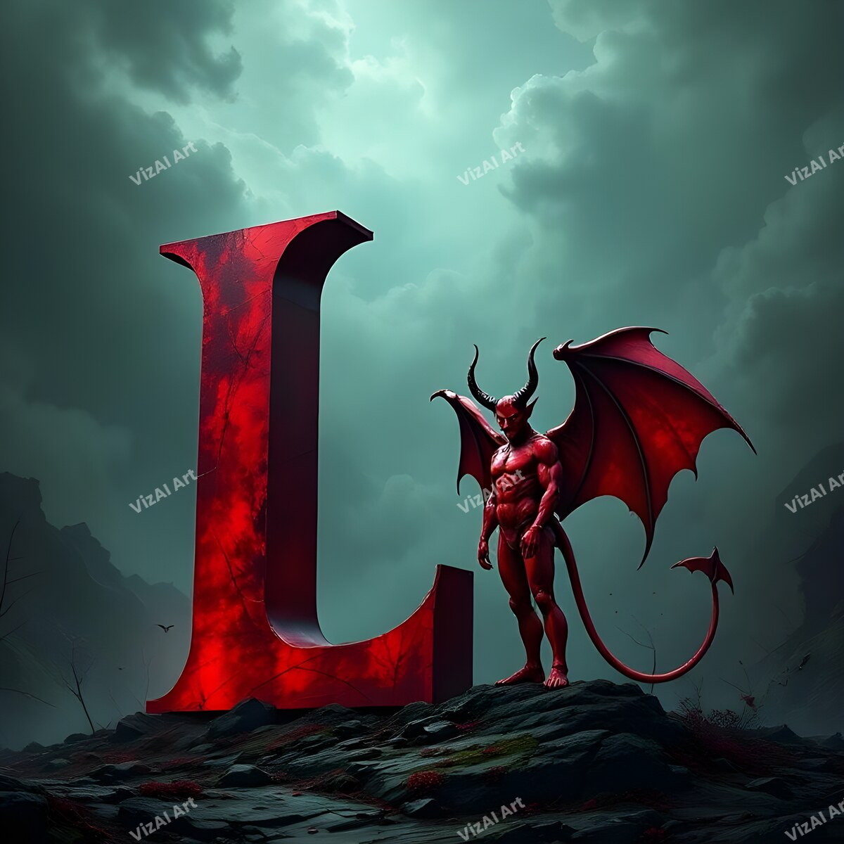 Devil 3 alphabet letter L