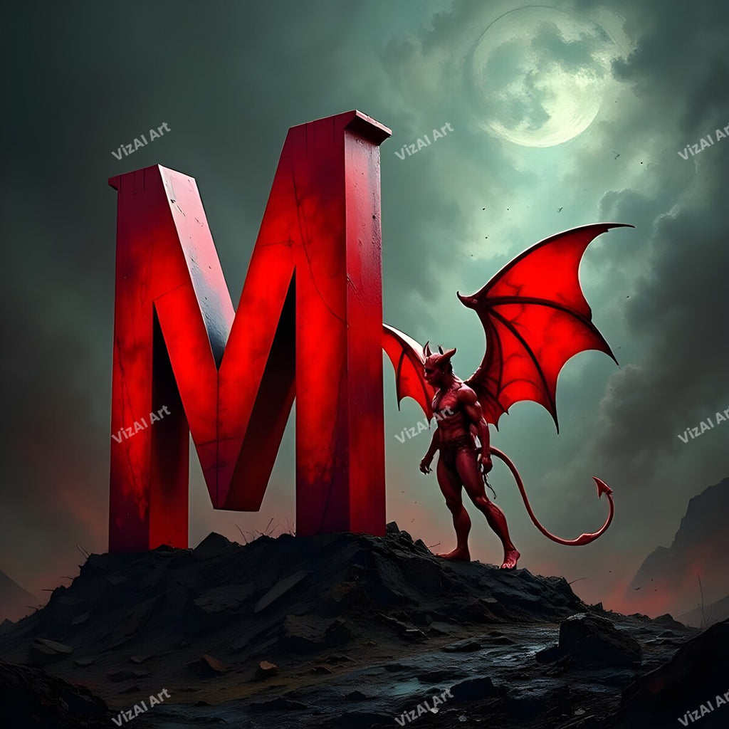 Devil 3 alphabet letter M