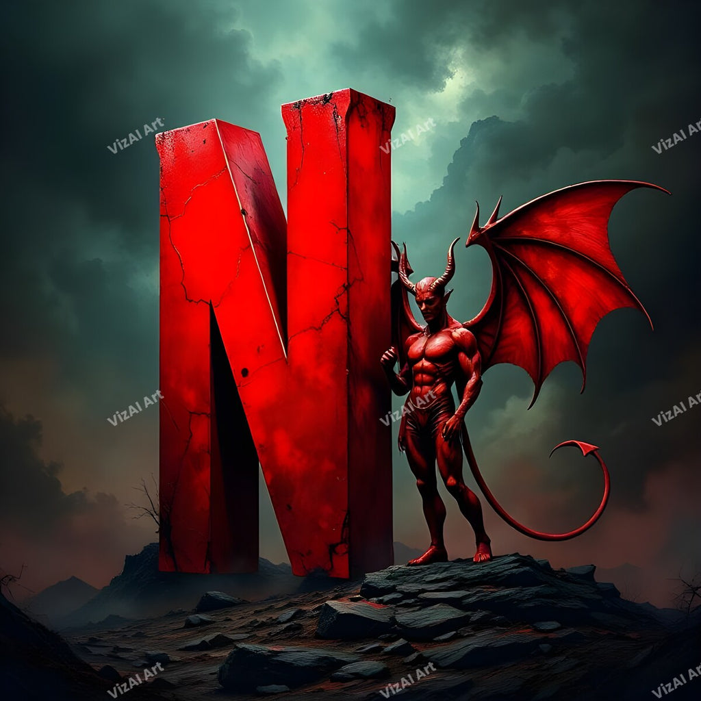 Devil 3 alphabet letter N