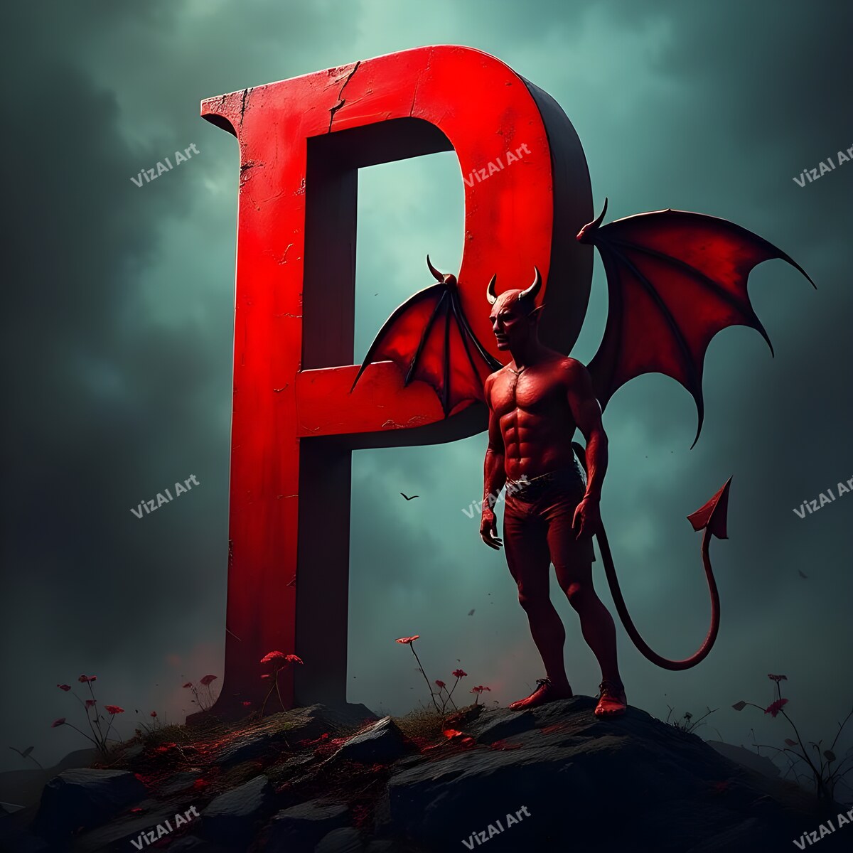 Devil 3 alphabet letter P