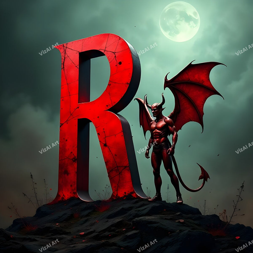 Devil 3 alphabet letter R