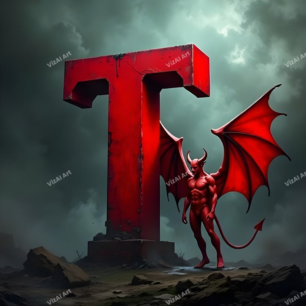 Devil 3 alphabet letter T