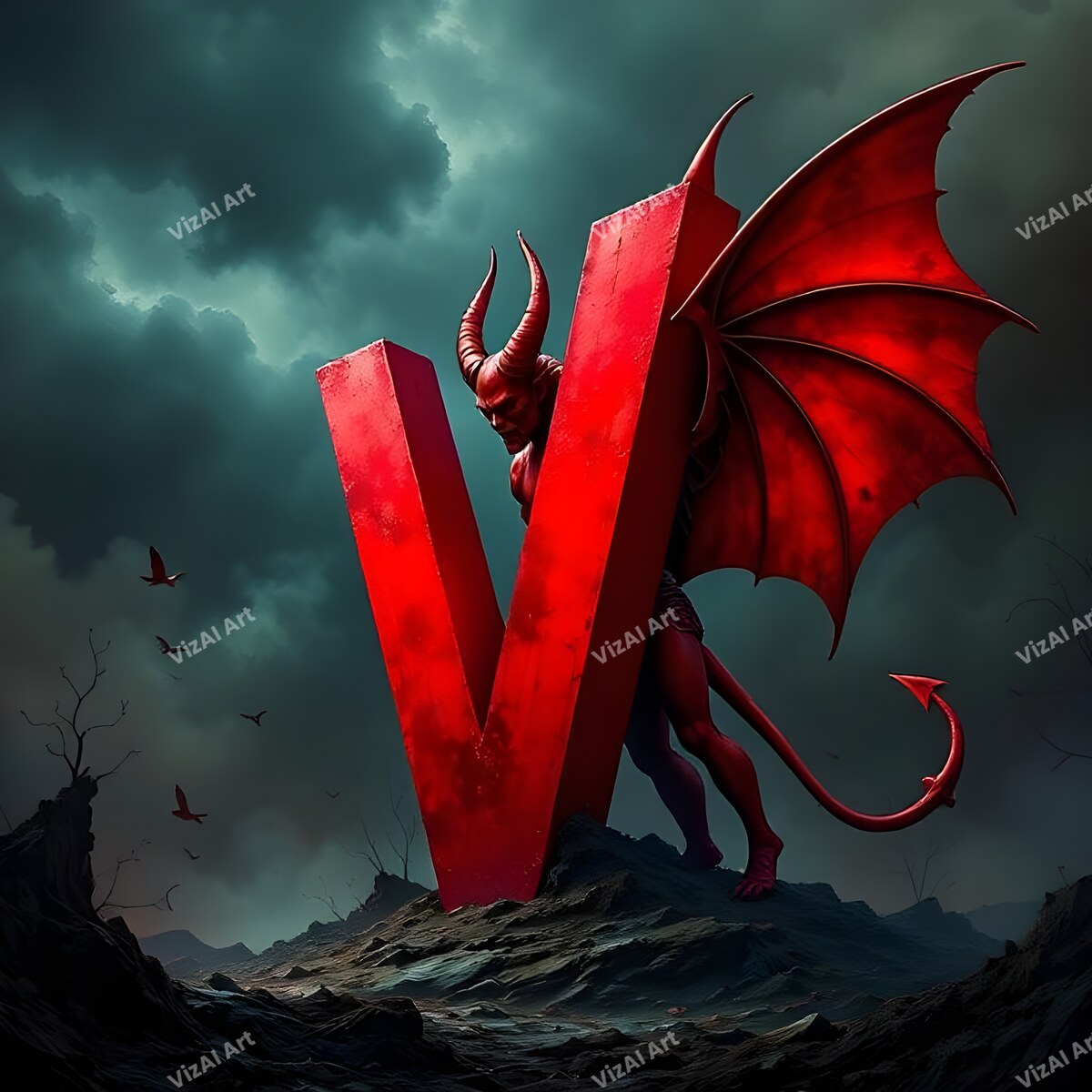 Devil 3 alphabet letter V