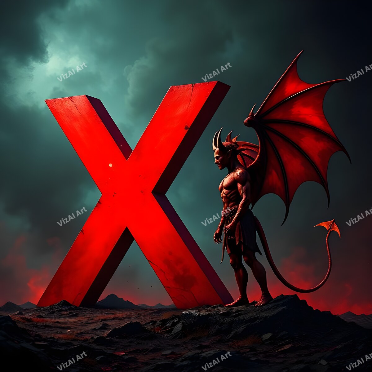 Devil 3 alphabet letter X