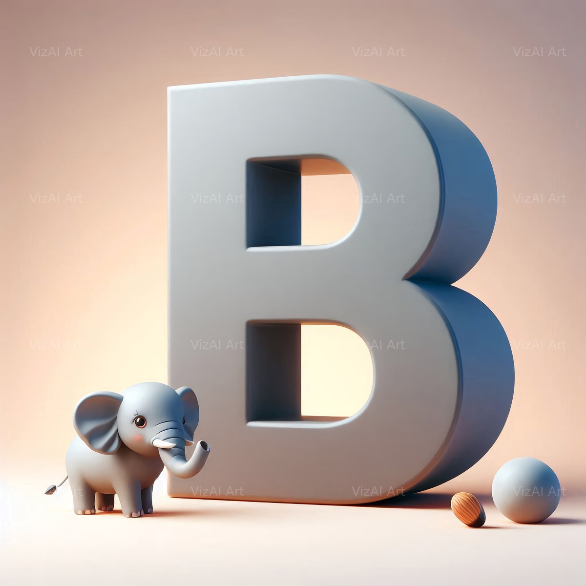 Elephant alphabet letter B