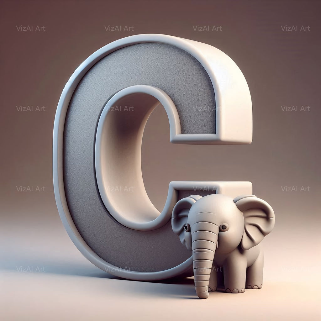 Elephant alphabet letter C