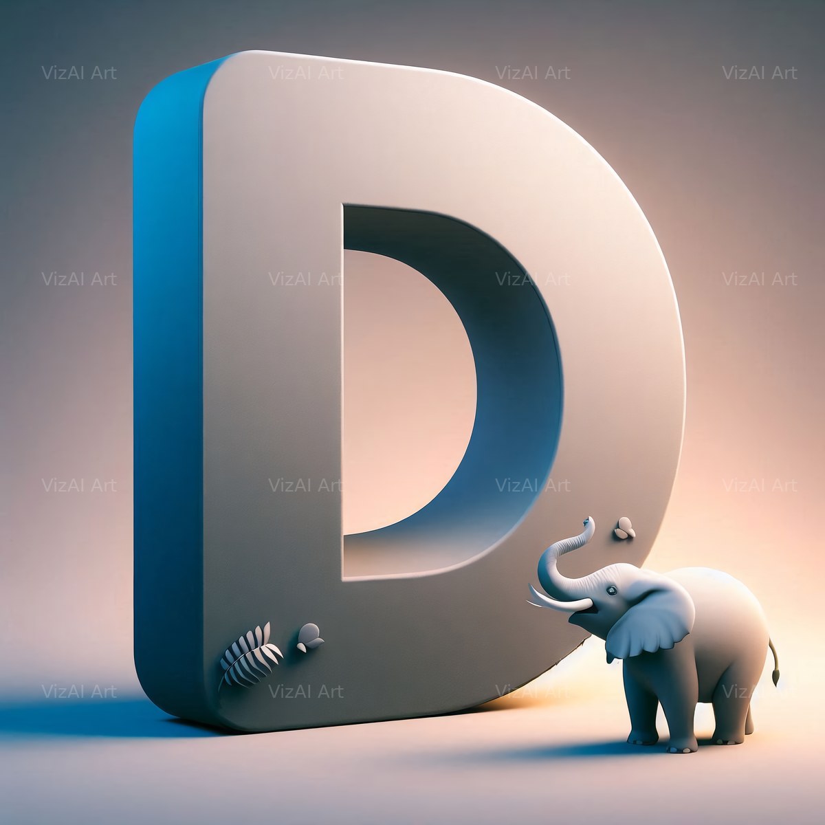 Elephant alphabet letter D