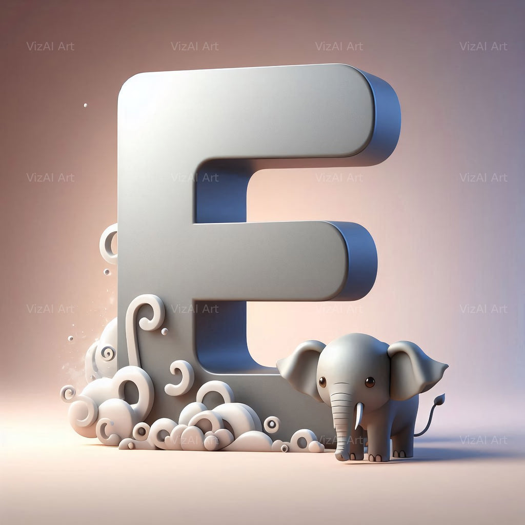 Elephant alphabet letter E