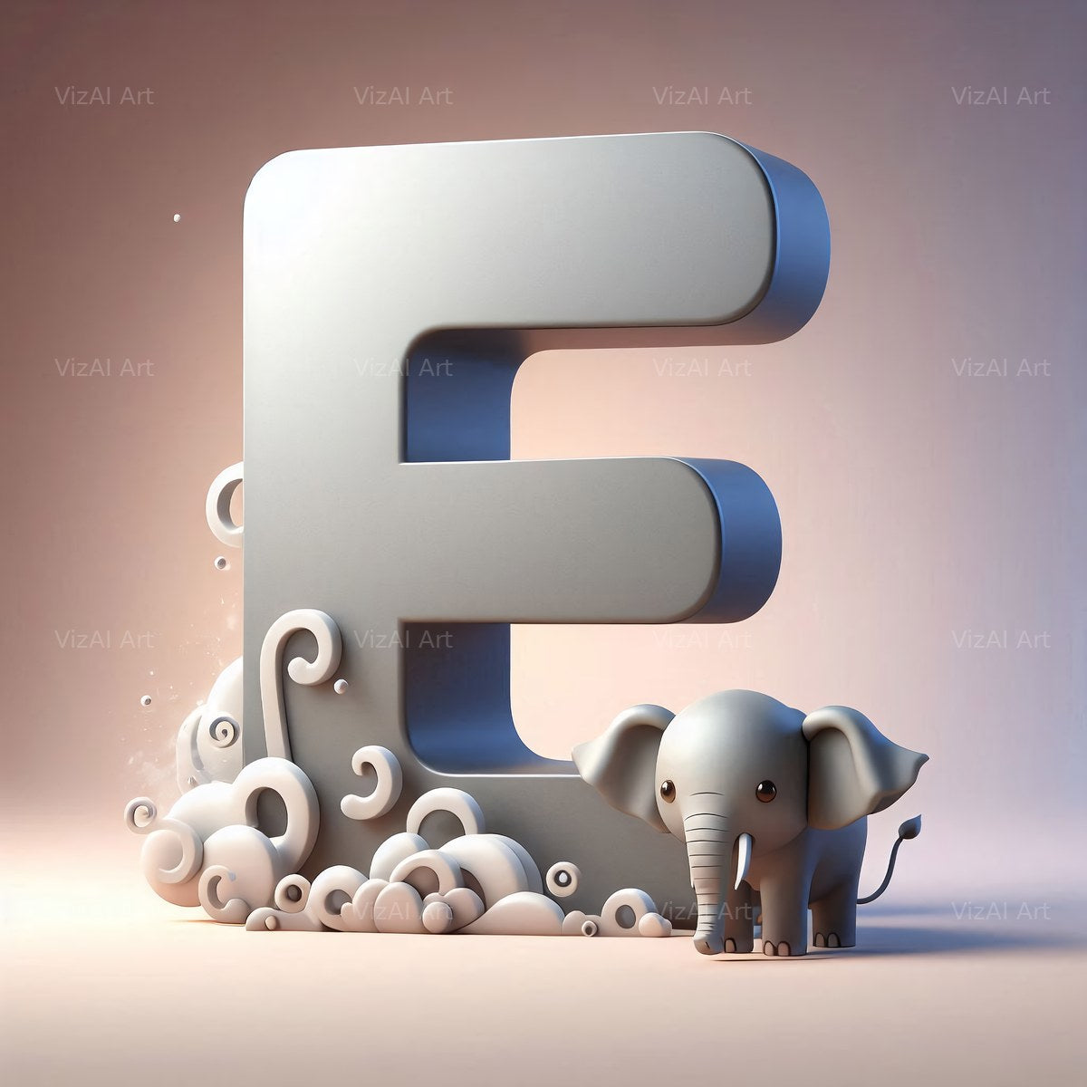 Elephant alphabet letter E