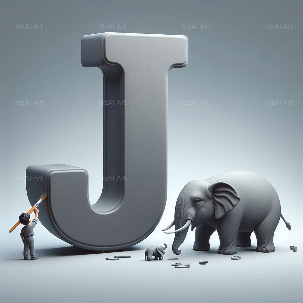 Elephant alphabet letter J