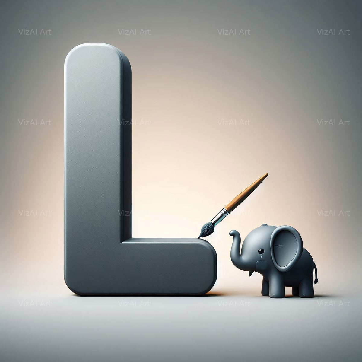 Elephant alphabet letter L