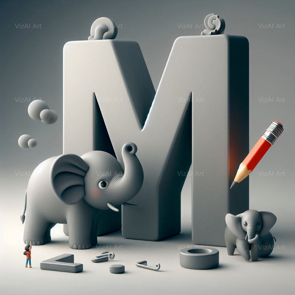 Elephant alphabet letter M
