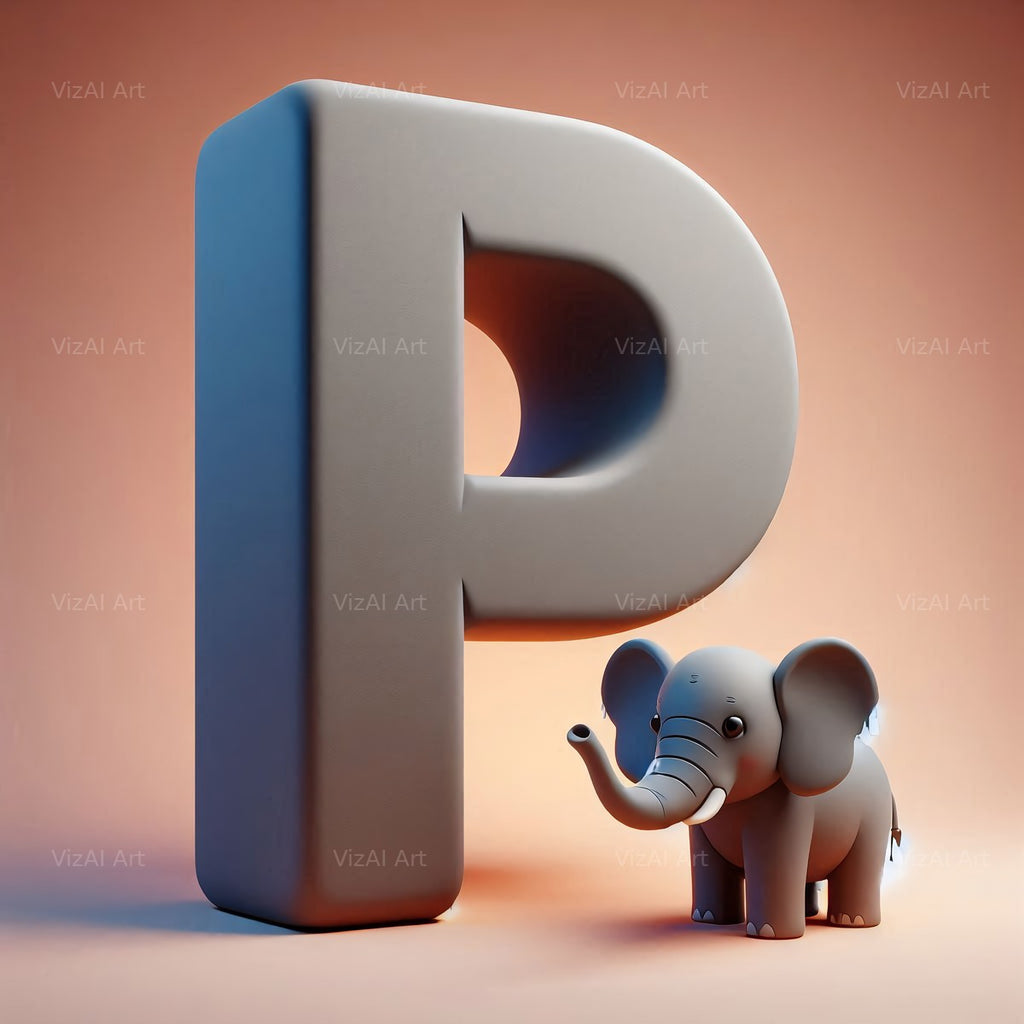 Elephant alphabet letter P