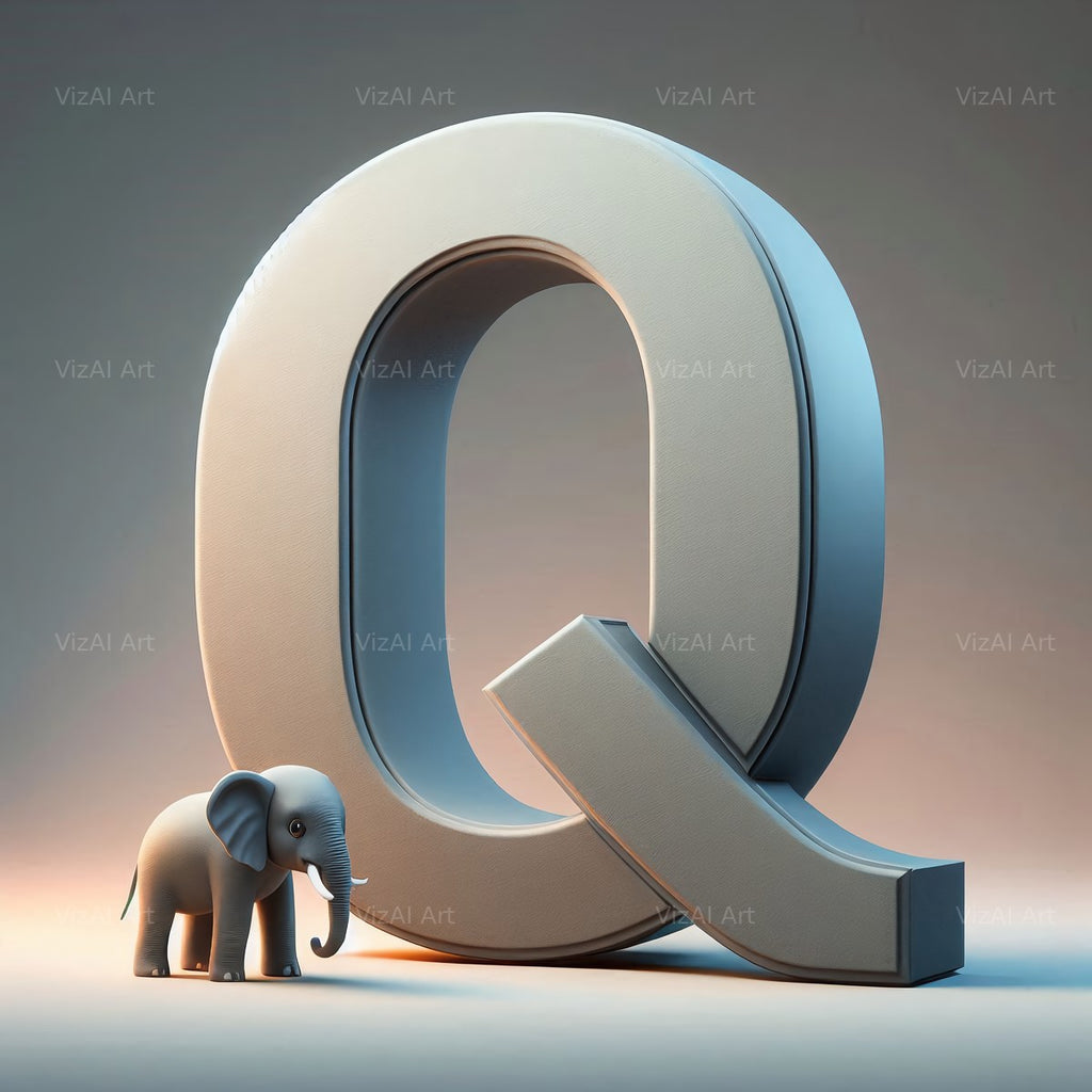 Elephant alphabet letter Q