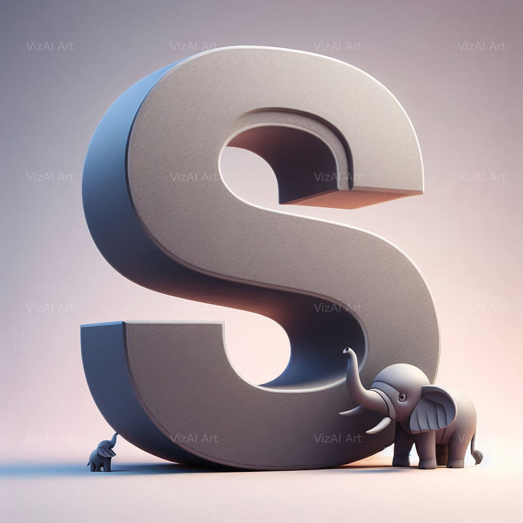 Elephant alphabet letter S