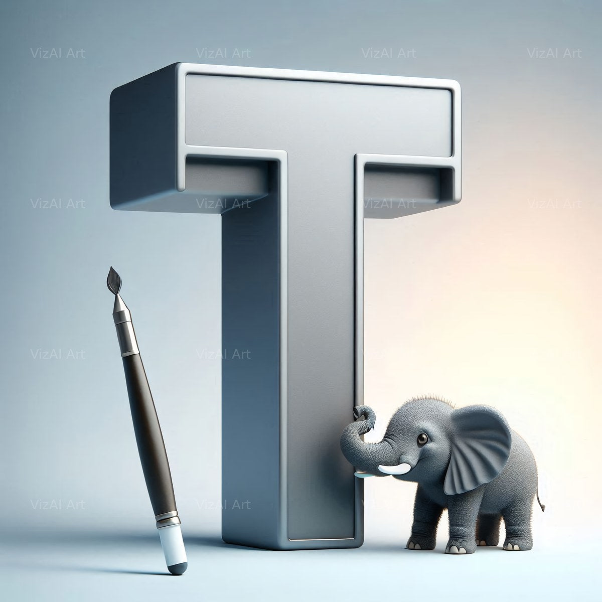 Elephant alphabet letter T