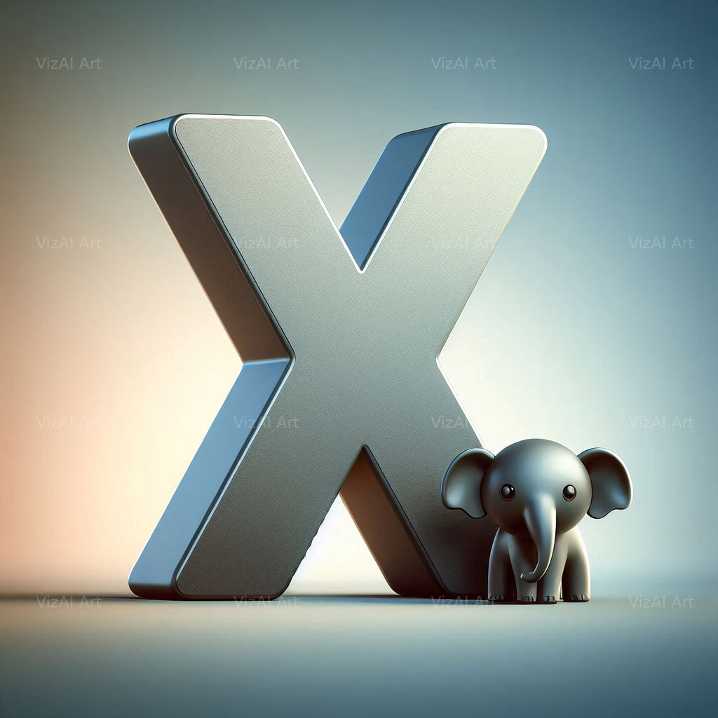Elephant alphabet letter X