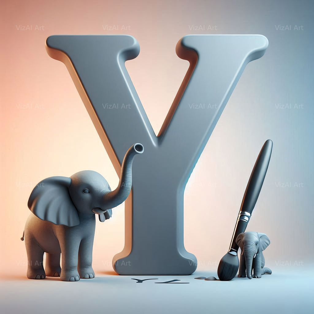 Elephant alphabet letter Y