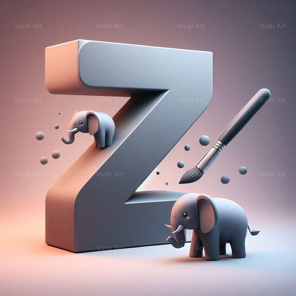 Elephant alphabet letter Z