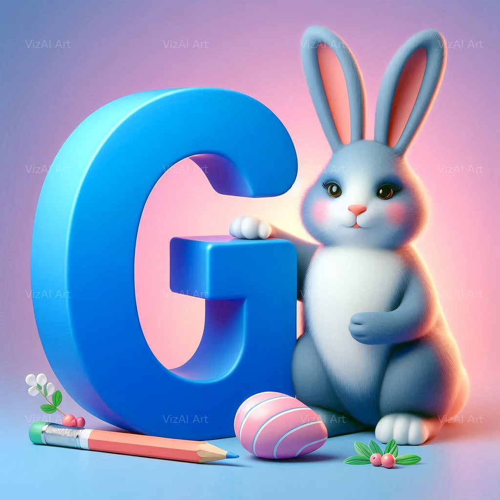 Easter Bunny alphabet letter G