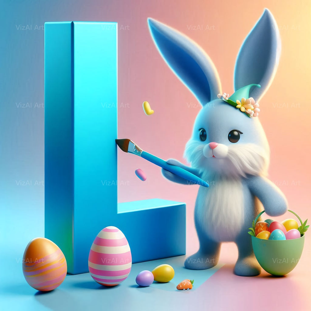 Easter Bunny alphabet letter L