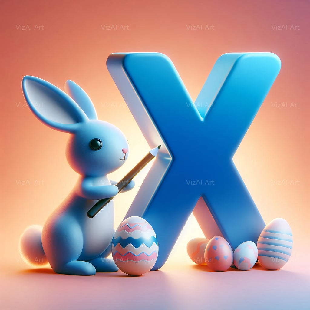 Easter Bunny alphabet letter X
