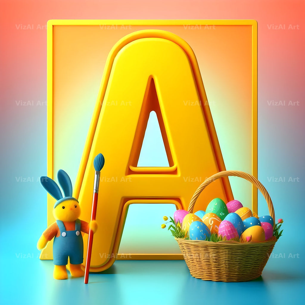 Easter Egg alphabet letter A