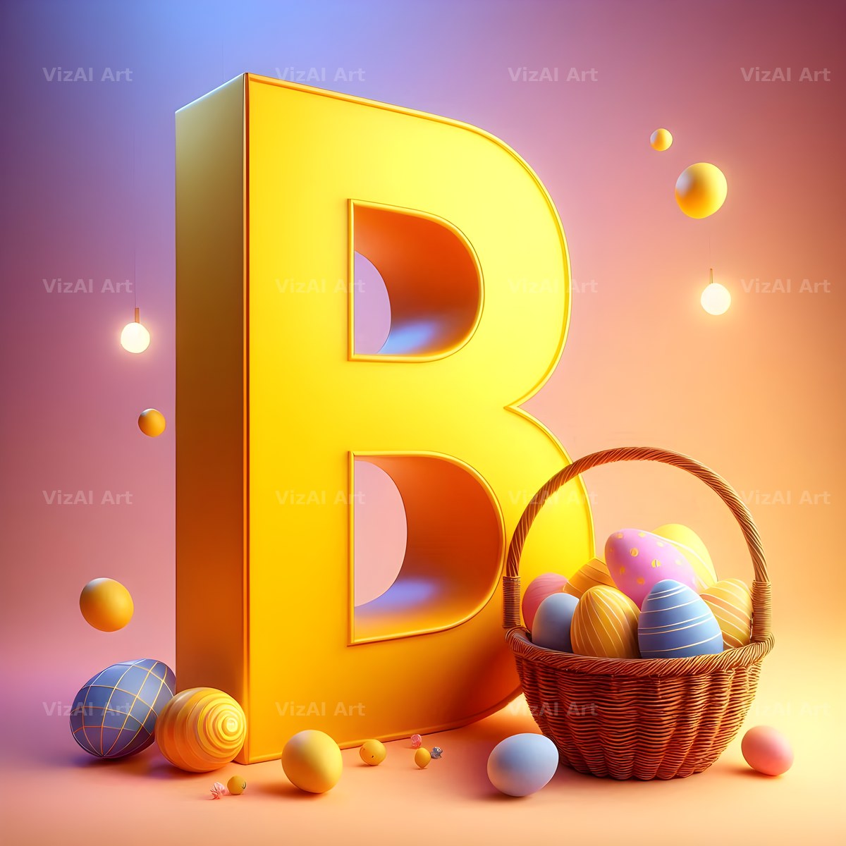 Easter Egg alphabet letter B