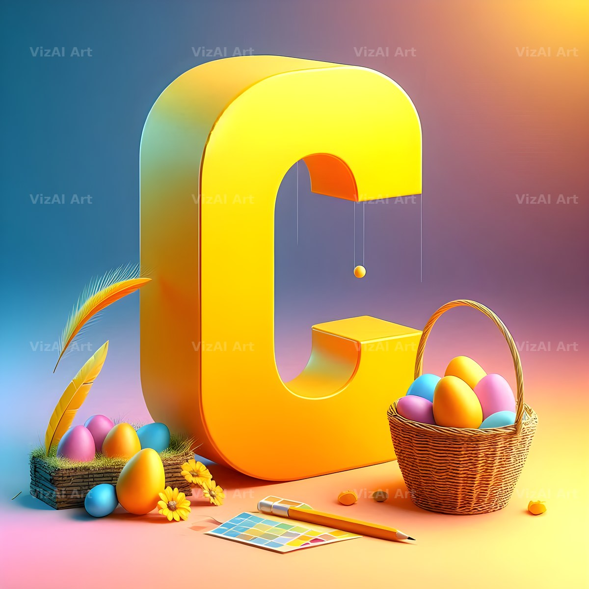 Easter Egg alphabet letter C