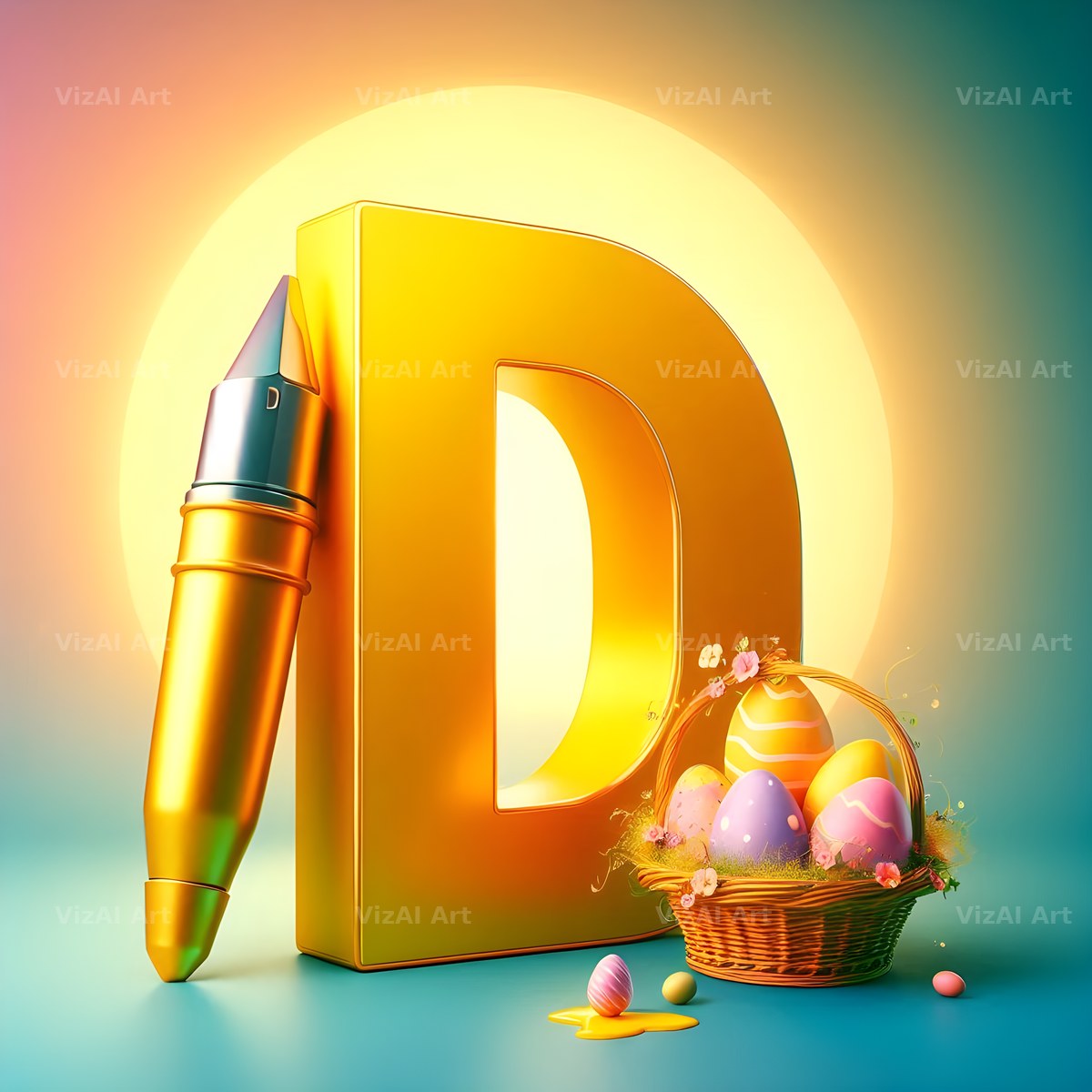 Easter Egg alphabet letter D
