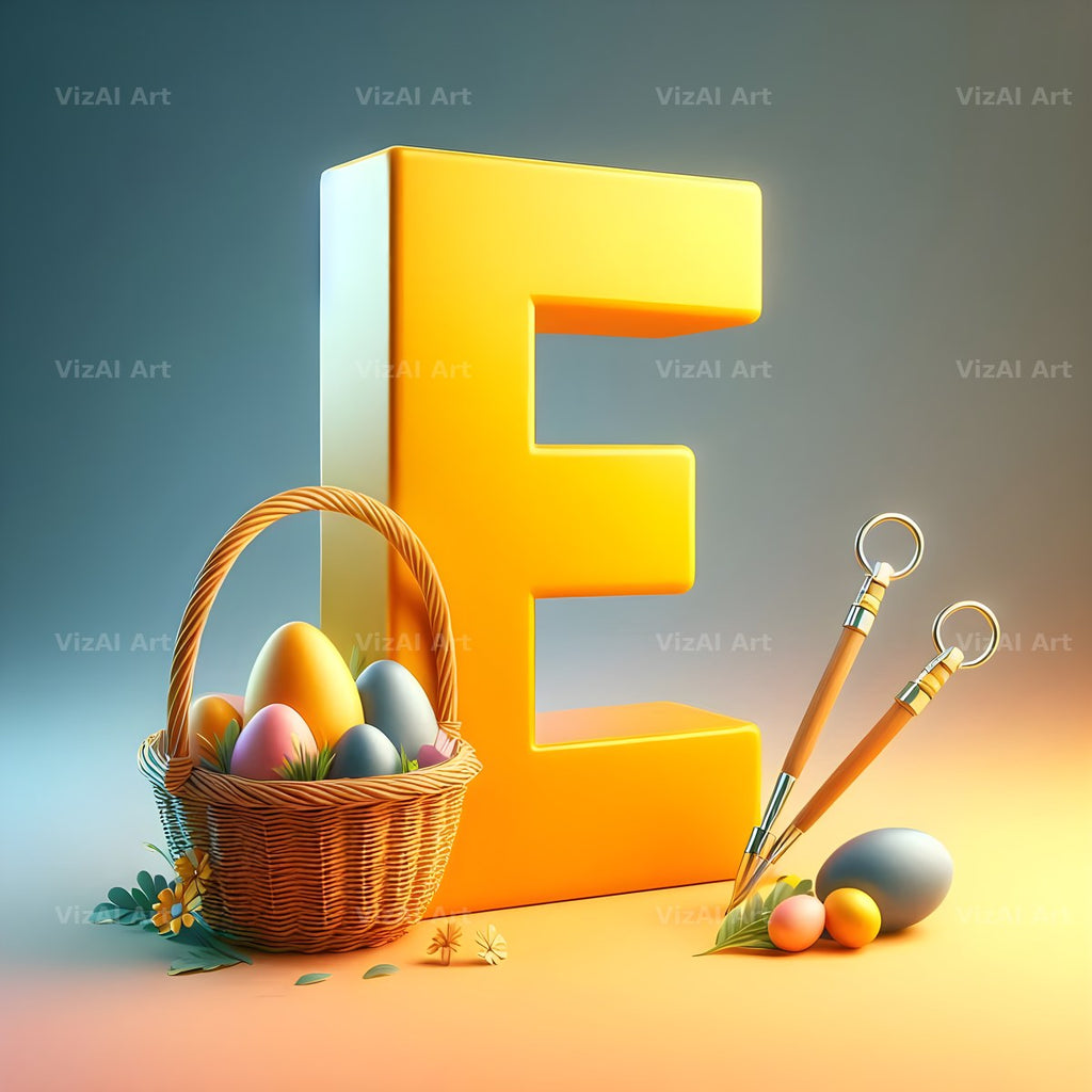 Easter Egg alphabet letter E
