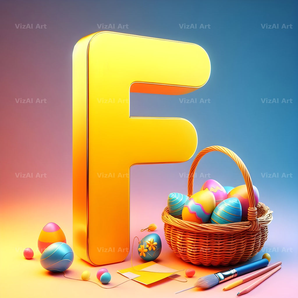 Easter Egg alphabet letter F