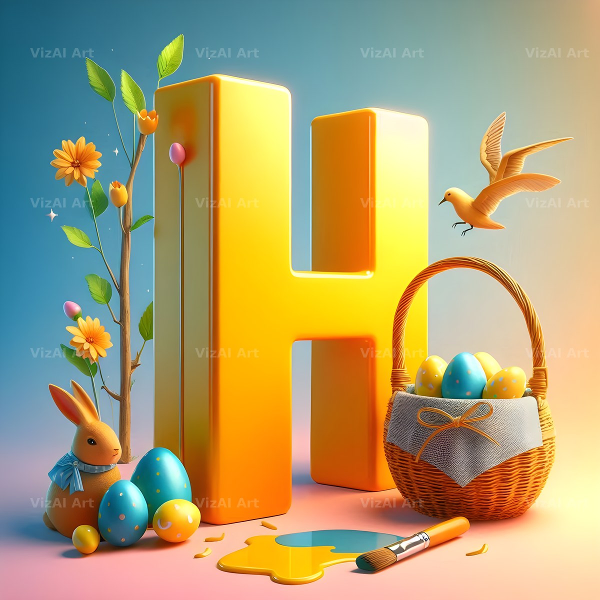 Easter Egg alphabet letter H