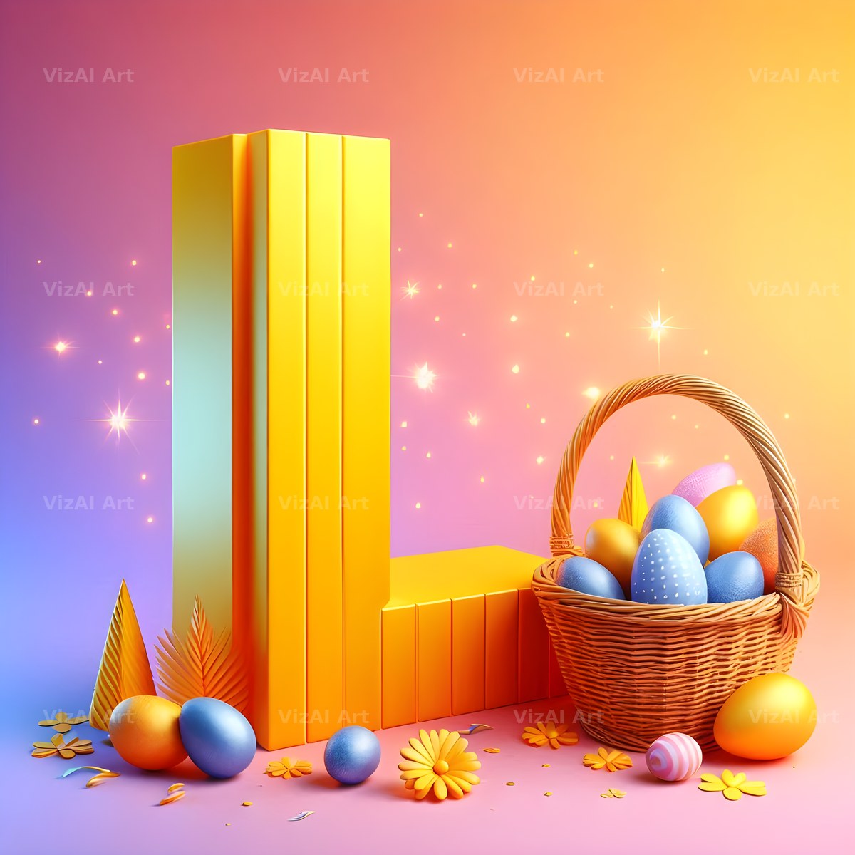 Easter Egg alphabet letter L