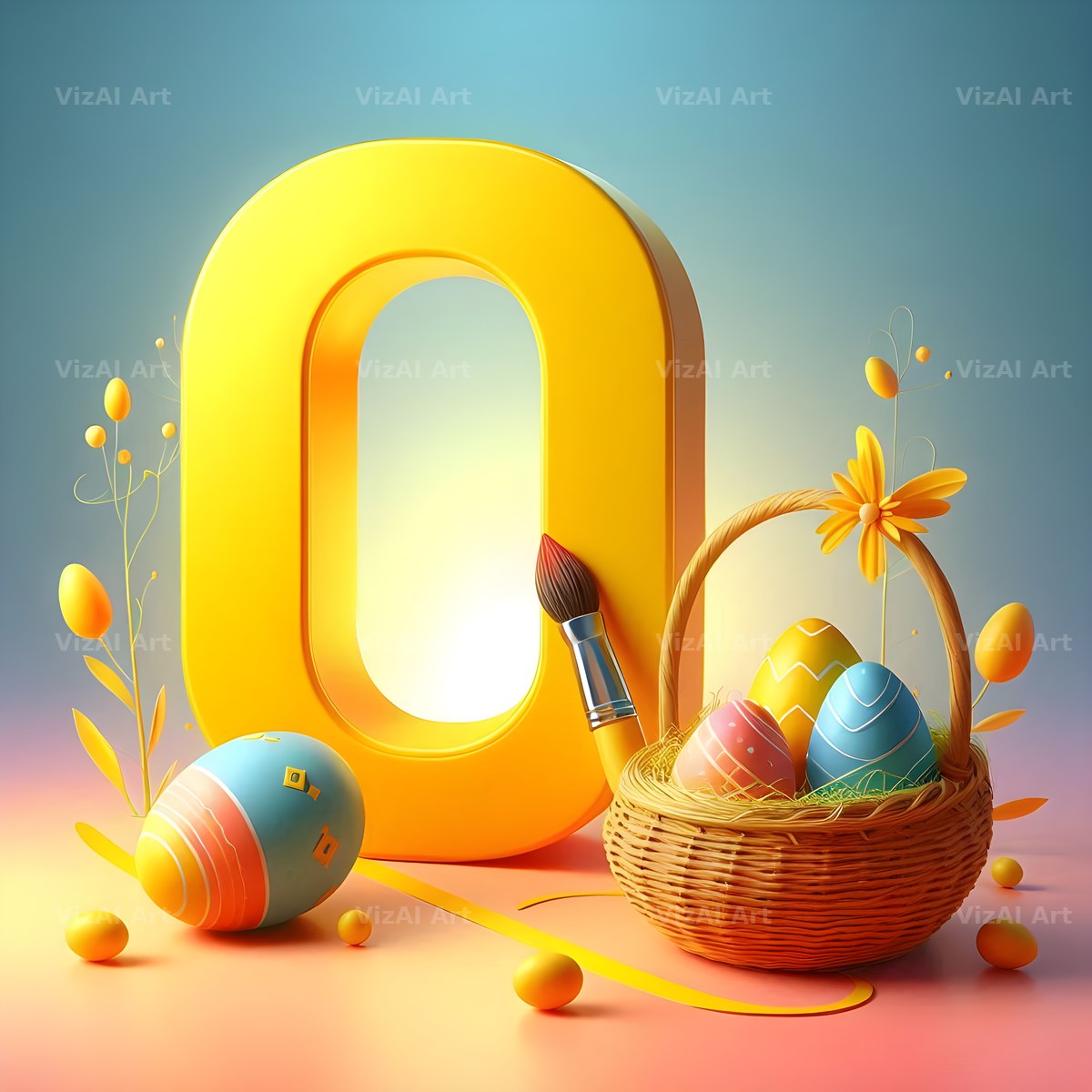Easter Egg alphabet letter O