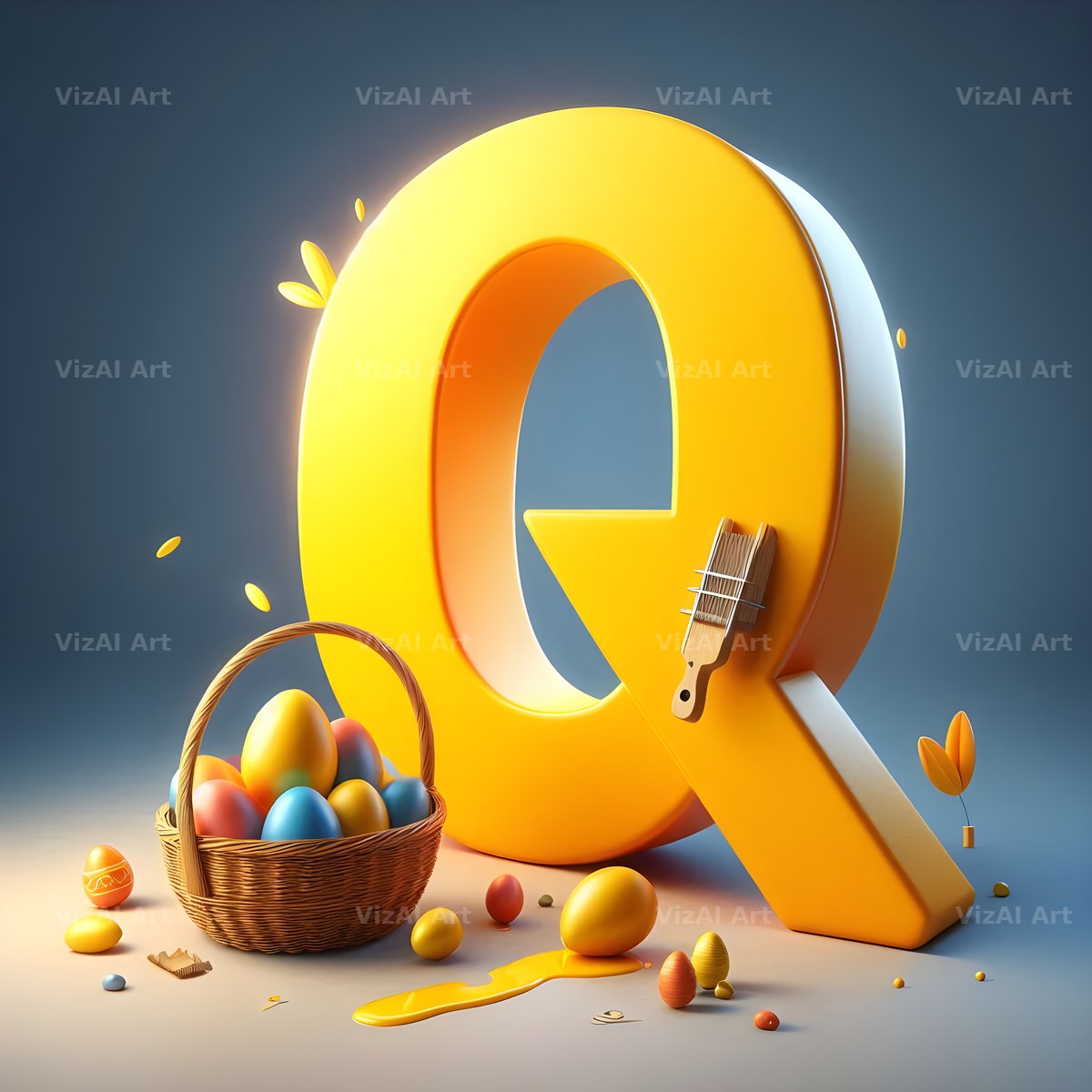 Easter Egg alphabet letter Q