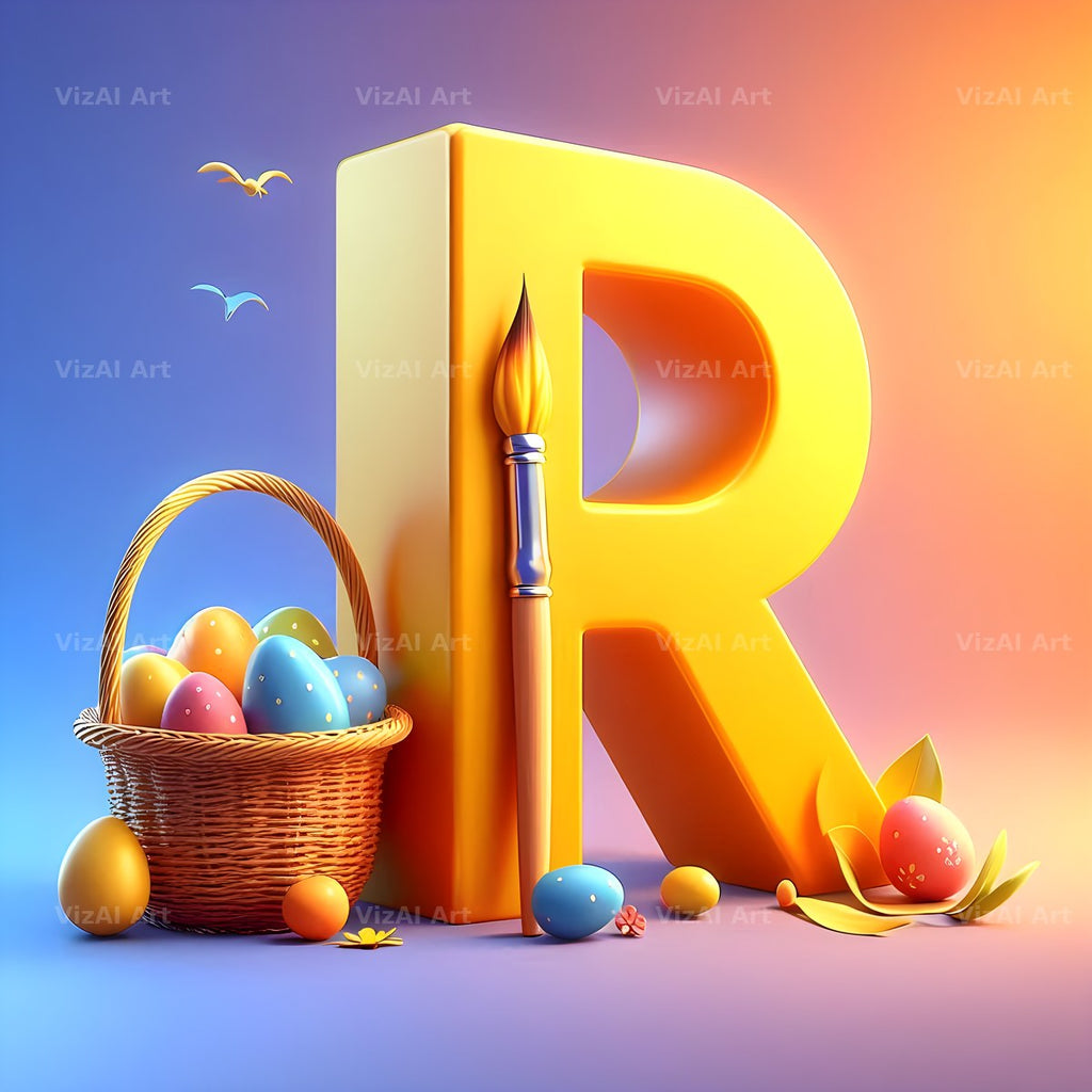 Easter Egg alphabet letter R
