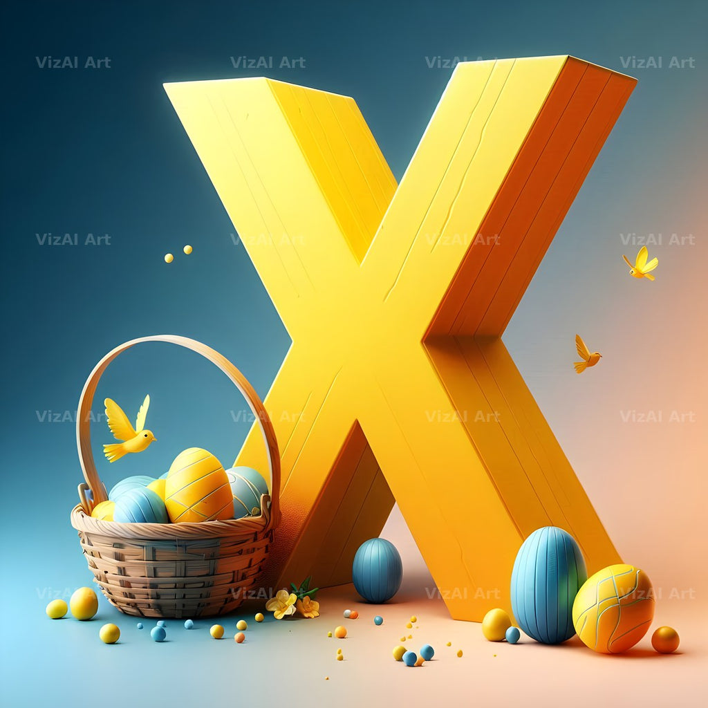 Easter Egg alphabet letter X